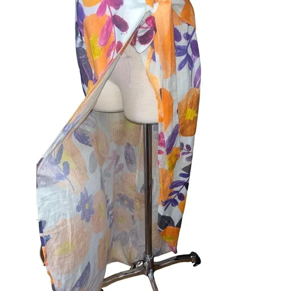 Raisa Vanessa Slit Detail Floral Skirt in Yellow & Purple 36 2-4 New Womens Maxi